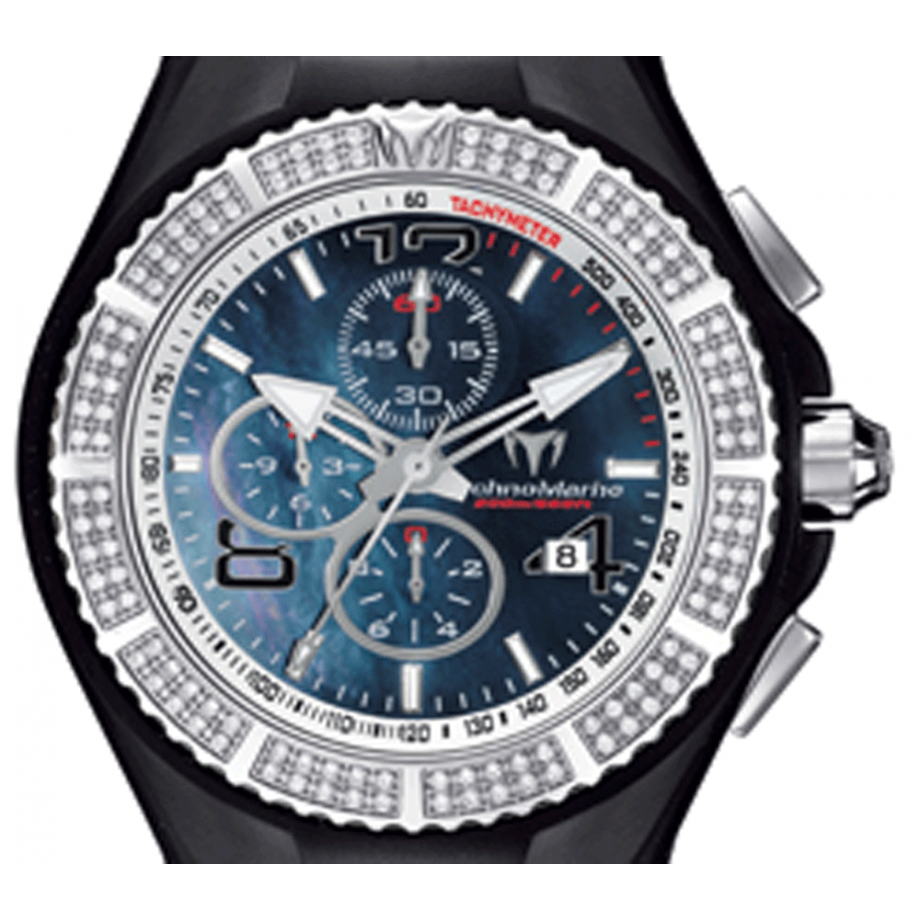 Montre TechnoMarine Cruise Avec Diamants Sur La Lunette - Occasion - Résistance 200m