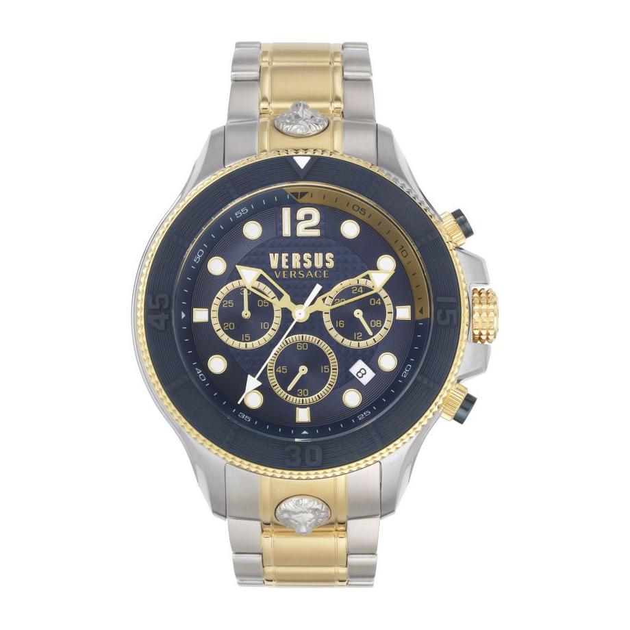 Versus Volta VSPVV0520: Orologio Cronografo Uomo 49mm Acciaio Quadrante Blu E Cinturino Bicolore